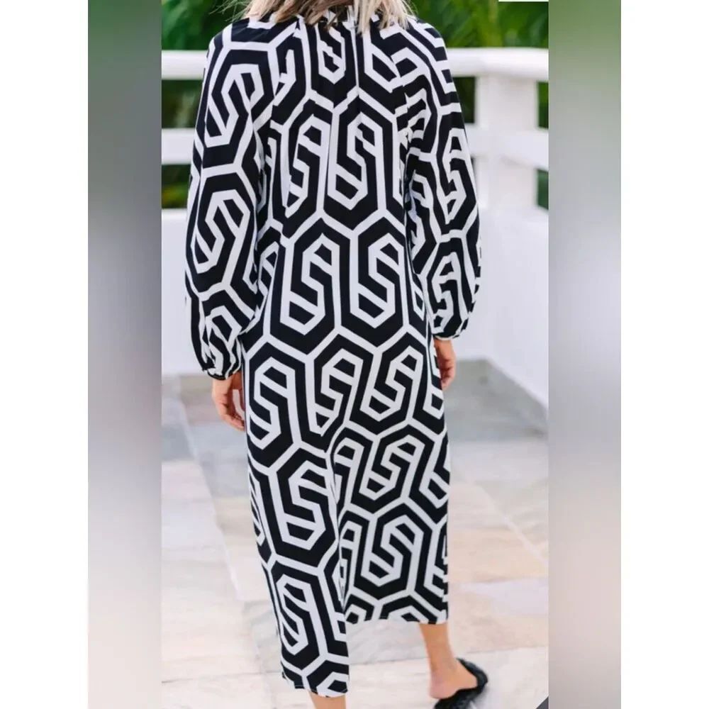 SSYS the label geometric midi dress size S - Picture 3 of 11